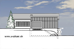 Bild: Anbau Wohnhaus mit Wintergarten. Architekt: André Schär, Wettingen